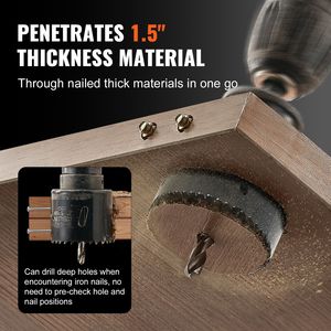 Kit 18 Pezzi Lame per Sega a Tazza Bimetalliche M42, 6 Punte da Trapano, 1 Chiave Esagonale, Misura Universale 4,5 Pollici per Sigillatura Fori - Product Image 5