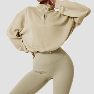 Sudadera de Manga Larga de Alta Calidad para Mujer con Cierre, Logotipo Personalizado Impreso, Estilo Moderno, Oversize, de Algodón y Felpa - Product Image 4