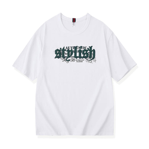 T-shirt décontracté à manches courtes pour homme, imprimé, tricoté, 100% coton, 220g, sérigraphié, design vierge - Product Image 3