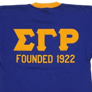 Camiseta Deportiva Clásica Personalizada con Letras Sigma Gamma Rho para Mujer, Camiseta Deportiva Bordada de la Hermandad Griega, Ropa Deportiva al por Mayor - Product Image 4