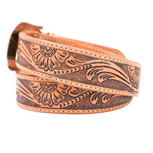 Ceintures vintage pour hommes en cuir de vachette véritable pleine fleur, de luxe, embossées, style western, pour unisexe - Product Image 2