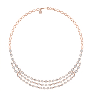 Collier Statement Triple Ligne Solestia pour Femme, Diamant de Laboratoire, Argent Sterling 9KT, 10KT, 14KT, 18KT, Cadeau de Mariage Premium - Product Image 1