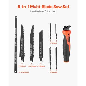 Scie à découper les plaques de plâtre multi-lames 8-en-1, scie à œillets de 6 pouces avec poignée ergonomique et dents triples affûtées pour plaques de plâtre, bois et métal - Product Image 2