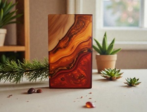 Handmade Rosewood Cremation Urn Lava Red Resin <b>Memorial</b> Keepsake Lava Red Resin Rosewood Cremation Urn - Product Image 4