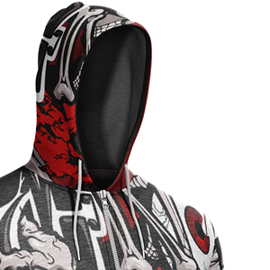 Nouvel arrivage : Sweat à capuche moto personnalisé à grand imprimé en polyester/coton, 380 GSM, coupe oversize, séchage rapide, unisexe, épais, avec 2 protections - Product Image 5