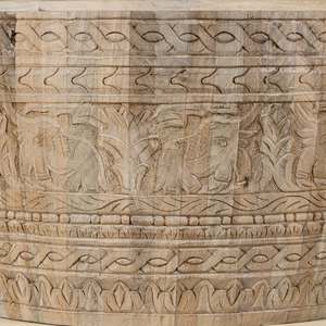 Mesa de Centro Rectangular Extensible de Madera Maciza Hecha a Mano con Tallado para Muebles de Sala de Estar - Product Image 4