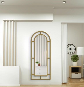 Miroir sur pied noir minimaliste grand format, idéal pour la décoration de chambre et de salon, et pour vérifier les tenues quotidiennes. Vente en gros depuis l'Inde. - Product Image 3