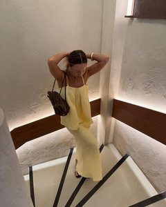 Women <b>Linen</b> Two Piece <b>Set</b> Sleeveless Camisole Top and Long Skirt Elegant Summer Co Ord <b>Set</b> Resort Wear Outfit - Product Image 5