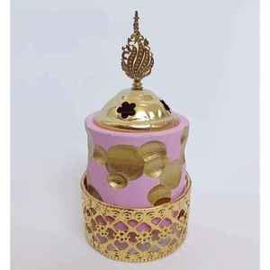 Luxury Full Metal Incense Burner Tripod Base Brass Gold Lid Charcoal Bakhoor Oud Burner Bowl Bukhoor Holder Home <b>Decor</b> - Product Image 2