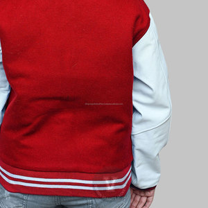 Veste universitaire de haute qualité pour hommes hiver chaud laine cuir style lycée fermeture à bouton broderie personnalisée baseball - Product Image 4