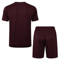 Short de football pour homme adulte, personnalisable, coupe automatisée, sublimé rouge et noir, séchage rapide, respirant, 100% OEM