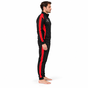 Survêtement moderne pour homme avec fermeture éclair, panneaux latéraux contrastés, couleurs coordonnées et style streetwear urbain distinctif - Product Image 2