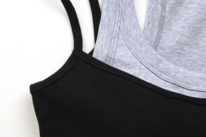 Women's <b>Black</b> Gray Trim Knitted <b>Tank</b> <b>Top</b> Scoop Neck Solid Color Casual Sleeveless <b>Tops</b> Breathable Spandex Polyester - Product Image 4