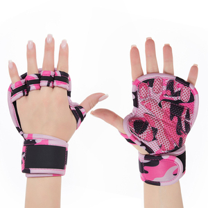 Womens <b>Half</b> Finger Gym Gloves Mesh Breathable Non <b>Slip</b> Grip Adjustable Wrist Strap Fitness Workout Weight Lifting Gloves gym - Product Image 6