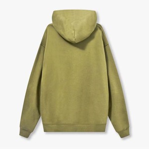 เสื้อฮู้ดผู้ชายสีเขียวมะกอก ทรงปกติ สีพื้น มีกระเป๋าหน้า สวมใส่สบายๆ สำหรับฤดูใบไม้ร่วง ผลิตจากผ้าฝ้ายถักเนื้อนุ่ม 100% - Product Image 5