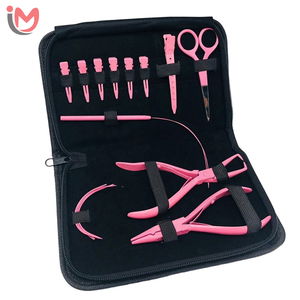Kit Profesional de Herramientas para Extensiones de Cabello para Salón de Belleza, Color Rosa Bebé, con Alicates para Micro Anillos y Herramientas para Micro Anillos OEM - Product Image 1