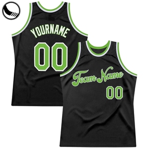 Custom Basketball Jersey Black <b>Green</b> <b>Mesh</b> Sublimated Printed Team Name Player Number Unisex Adult Sleeveless Tank <b>Top</b> - Product Image 1