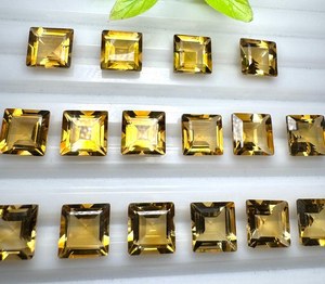 Citrine dorée naturelle taille princesse, pierres précieuses multi-tailles pour la fabrication de bijoux en cristal - Product Image 4