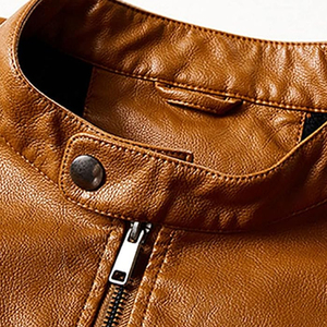 High Quality 100% Genuine <b>Leather</b> <b>Jacket</b> New Style <b>Winter</b> Outfit Hooded Stand Full Zipper Light Canvas Fabric <b>jacket</b> for men - Product Image 5