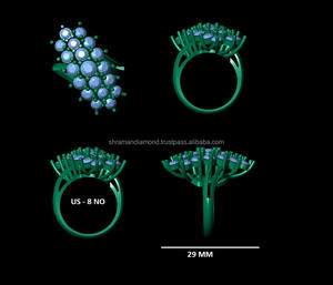 Fabricant indien de haute qualité 10K or massif coupe VVS Moissanite diamant fiançailles Fine nuptiale cluster bague Unique pour les femmes - Product Image 5