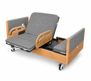 Lit d'hôpital électrique réglable avec cadre en fer gris rembourré, garantie 1 an, pliable pour salon, chambre et soins à domicile - Product Image 4