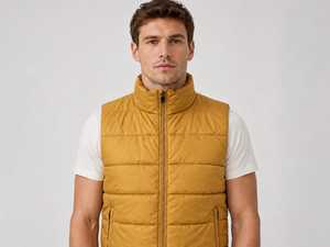 Gilet matelassé moutarde pour homme, col montant, coupe décontractée, coupe-vent, vêtement d'automne, couleur unie, coupe ajustée, vêtement d'extérieur - Product Image 4