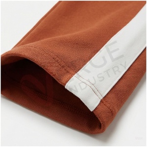 Ensemble de survêtement unisexe marron à capuche, manches longues, couleur unie, coupe décontractée, pour l'automne, respirant, 100 % coton, avec cordon de serrage - Product Image 6
