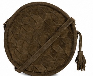 Bolso Bandolera de Cuero de Ante Estilo Bohemio Vintage Gravs Premium para Mujer, con Patrón Geométrico de Caramelos y Correa de Cadena Ajustable - Product Image 1