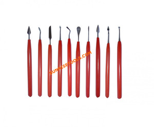 Ensemble d'outils de sculpture sur cire en acier inoxydable, 10 pièces, avec outils de fabrication de bijoux isolés rouges, haute qualité, prix bas - Product Image 4