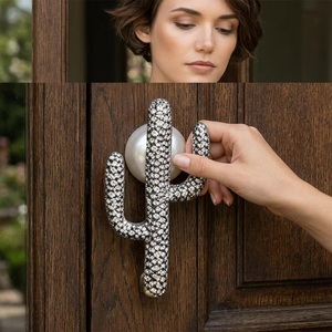 Pomo de Puerta de Hierro Fundido con Forma de Cactus, Diseño Suroeste, Duradero, Cierre Suave, Herraje para Armarios de Cocina y Baño - Product Image 3