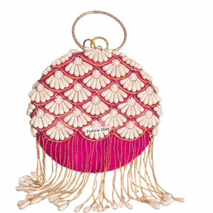 Bolso de mano redondo estilo Potli para novias, ecológico y de primera calidad, con cierre de cordón, impermeable, para damas. - Product Image 1