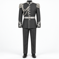 Uniforme Cérémoniel Jaune pour Hommes avec Broderie Dorée et Épaulettes, Taille Adulte, Matière Polyester, Service OEM