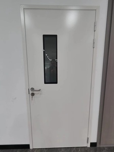 Pintu Masuk Anti Api Baja Tahan Karat Bukaan Ganda dengan Jendela Waktu Gaya Ayun Modern - Product Image 3