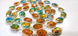 Cadena de Cuarzo Hidroquímico con Diseño Floral de Cristal Multicolor, Forma Libre, 12 a 15 mm, Conector Briolette, Se Vende por Pie - Product Image 3