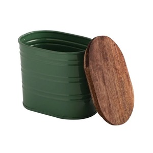 Wholesale Handcrafted <b>Stackable</b> Metal Kitchen Canister Set | Tea Coffee Sugar <b>Storage</b> <b>Containers</b> | Portable Vintage Pantry - Product Image 3