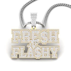 Colgante de Letra con Diseño Hip Hop de Alta Calidad, Chapado en Plata 925, con Microincrustaciones de Moissanita, Estilo Hip Hop, Joyería Unisex - Product Image 1