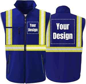 High Visibility Reflective Breathable <b>Waterproof</b> Safety Vest Unisex Sleeveless <b>Overall</b> Workwear Waistcoat Polyester Soft Shell - Product Image 1