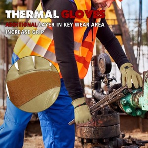 Guantes de Trabajo de Cuero Vacuno Resistentes al Desgaste de Alta Calidad para Protección de Manos, para Conductores y Trabajadores - Product Image 4
