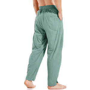 Pantalon Homme Streetwear Décontracté en Lin/Coton Lourd de Haute Qualité, Fabriqué Professionnellement, Taille Mi-Haute Droite - Product Image 3