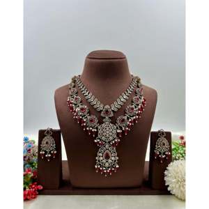 Indian Ethnic Minakshi Victorian Premium Gold Plated Bridal Necklace & Earring Set - Product Image 4