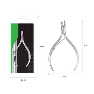 Coupe-ongles professionnel en acier inoxydable, lame incurvée, pointe affûtée, forme biseautée, finition or et argent, pour usage sur les doigts - Product Image 3