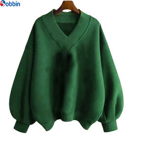 Sudaderas con Capucha Cortas de Algodón para Mujer, Estilo Nuevo, Cuello en V, Forro Polar, Tallas Grandes, Venta al por Mayor - Product Image 6