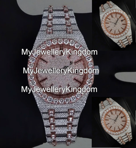 Montre de luxe en moissanite pour cadeau, cristal saphir, acier inoxydable, montre mécanique pour homme, entièrement sertie de pierres - Product Image 3