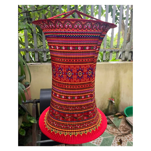 Traditional Ethnic Brocade <b>Lantern</b> Handmade Hanging Fabric Lamp Decorative Lighting for Home Office Café Boutique Design - Product Image 4