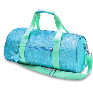 Sac de sport violet à paillettes avec logo Cheer et breloque étoile, fermeture éclair frontale, pour équipement de danse d'enfants, conception personnalisée, vente en gros pour la cheerleading - Product Image 6