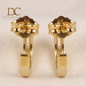 Pendientes de Aro Huggie de Oro Amarillo Sólido de 14 Quilates con Diamantes Cultivados en Laboratorio, Corte Brillante Baguette, Joyería de Lujo para Mujer - Product Image 6