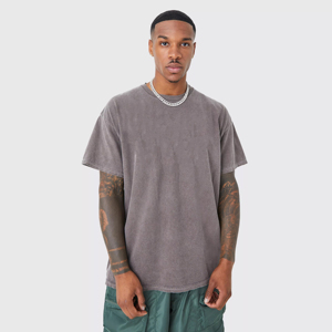 Oversized T Shirt Men Vintage Washed Cotton T Shirts Streetwear Loose Fit <b>Acid</b> Wash T-Shirt Custom Logo <b>Drop</b> Shoulder Casual Tee - Product Image 4