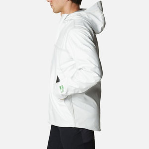 <b>Men's</b> Hooded Waterproof <b>Puffer</b> <b>Jacket</b> Solid Color Casual Winter Coat with Zipper Closure <b>White</b> Rain <b>Jacket</b> - Product Image 3
