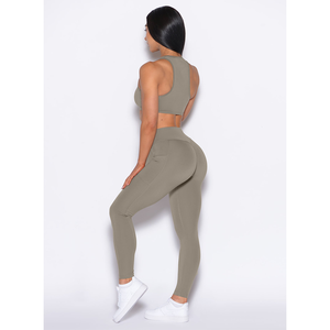 women yoga <b>set</b> high waist leggings sports bra fitness workout gym wear breathable stretch activewear - Product Image 2