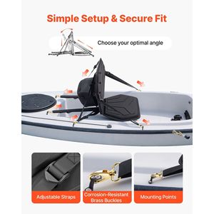 1 Pezzo Sedile per Kayak Spesso 2,5 cm, Universale per Paddle Board, con Supporto Schienale e Cuscino Imbottito Morbido Esagonale per Sit-On-Top con Vano Portaoggetti - Product Image 4
